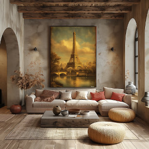 Affiche Tour Eiffel Paris – Rétro Vintage Milieu du XXe Si