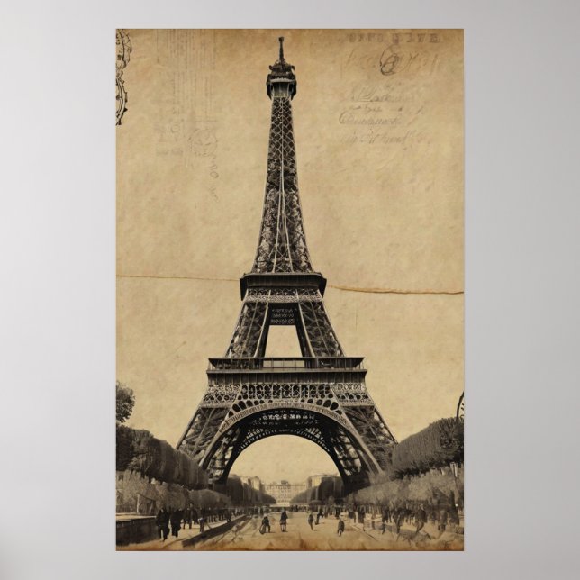 Affiche Tour Eiffel Paris Vintage (Devant)