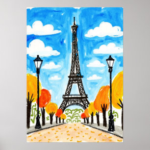 Affiche Tour Eiffel Paris Voyage