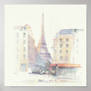 Affiche Tour Eiffel Paris Watercolor