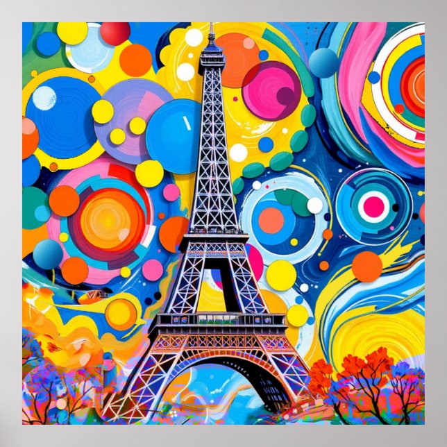 Affiche Tour Eiffel Pop Art (Devant)