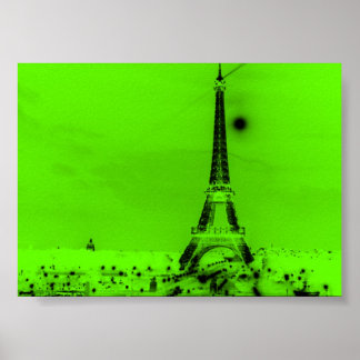 Affiche Tour Eiffel verte Lime