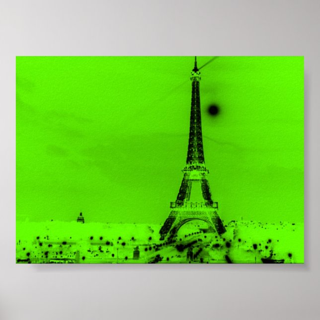 Affiche Tour Eiffel verte Lime (Devant)