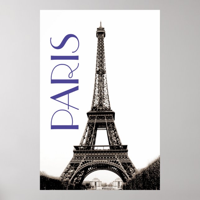 Affiche Tour Eiffel vintage Paris Travel (Devant)