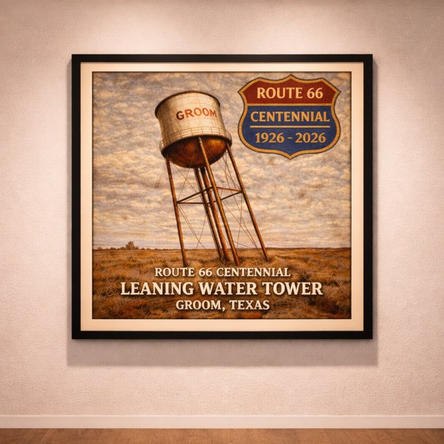 Affiche Tour penchée de la Texas Route 66 (Créateur téléchargé)