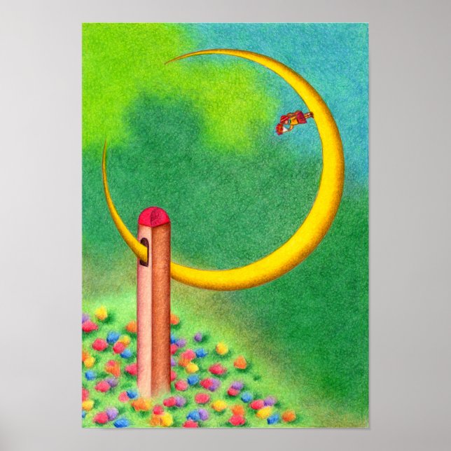 Affiche Tour qui a capturé le croissant de lune. (Devant)