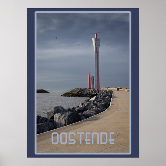 Affiche Tour radar, Oostende Habour, Belgique (Devant)
