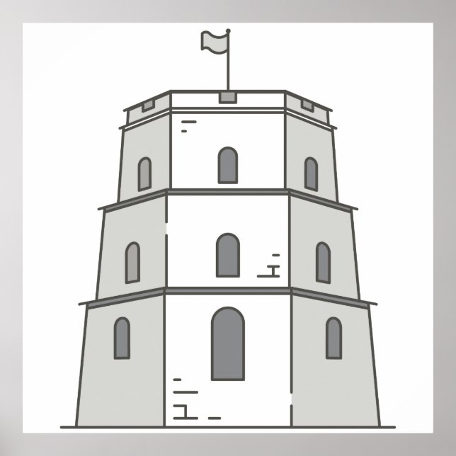 Affiche Tour Vilnius Gediminas Monde (Devant)