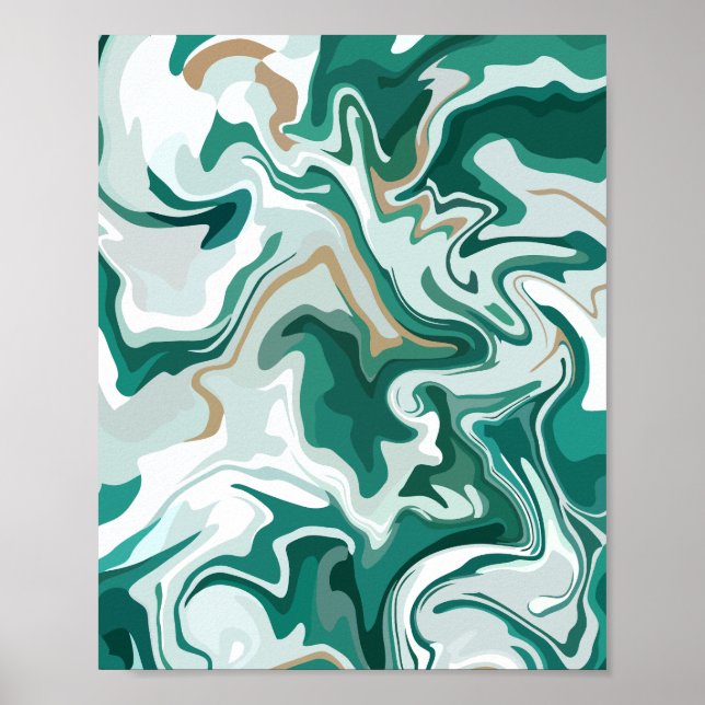 Affiche Tourbillon Abstrait Vert Terreux (Devant)