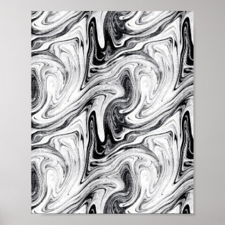 Affiche Tourbillon Blanc — Art Abstrait Tourbillon Noir &