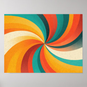 Affiche Tourbillon de couleurs rétro – Fond abstrait vinta