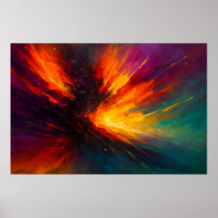 Affiche Tourbillon de Lumière - Tempête de Feu Abstraite e