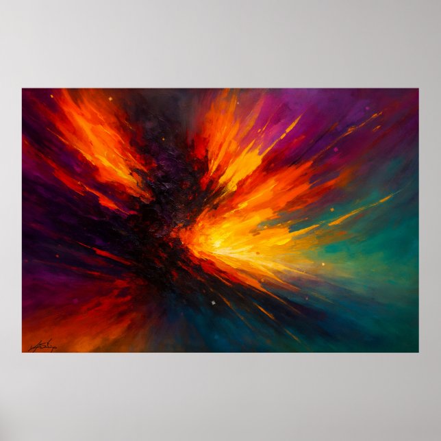 Affiche Tourbillon de Lumière - Tempête de Feu Abstraite e (Devant)