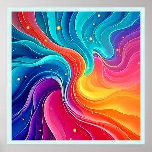 Affiche Tourbillon d'énergie arc-en-ciel : Art de flux vib