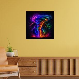 Affiche Tourbillon d'énergie arc-en-ciel vibrant et électr