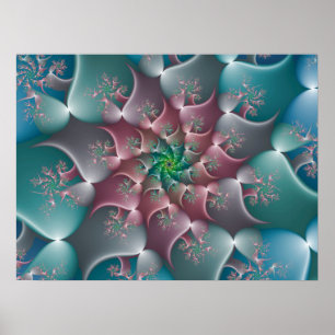 Affiche Tourbillon Floral Fractal