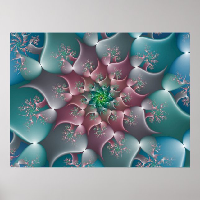 Affiche Tourbillon Floral Fractal (Devant)