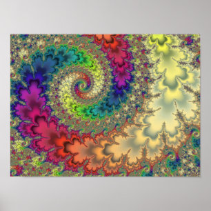 Affiche Tourbillon fractal arc-en-ciel