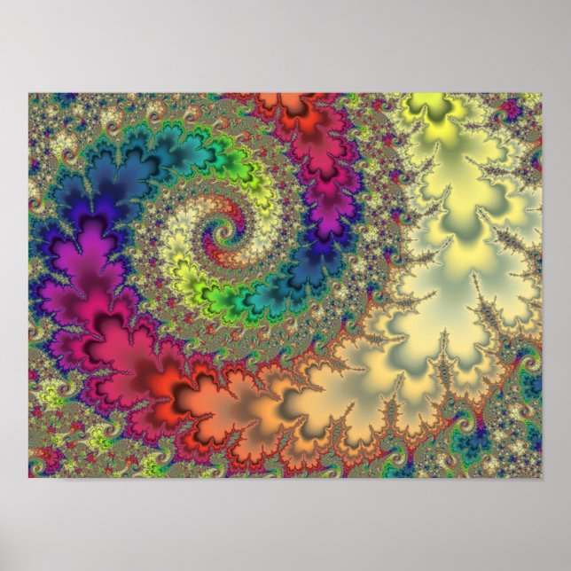 Affiche Tourbillon fractal arc-en-ciel  (Devant)
