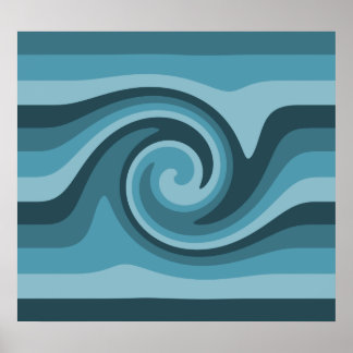 Affiche Tourbillon turquoise moderne