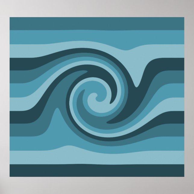 Affiche Tourbillon turquoise moderne (Devant)