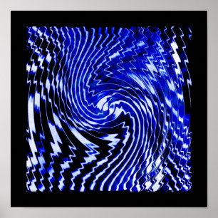 Affiche Tourbillon Zèbre Bleu
