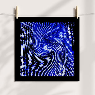 Affiche Tourbillon Zèbre Bleu