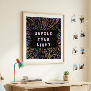 Affiche Tourbillons arc-en-ciel psychédéliques Typographie