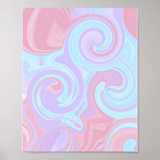 Affiche Tourbillons rose et bleu ( La barbe à papa )