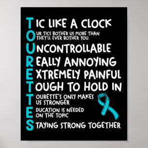 Affiche Tourettes Signifiant Syndrome Turquoise De Tourett