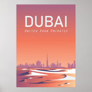 Affiche touristique de Dubaï Émirats arabes unis