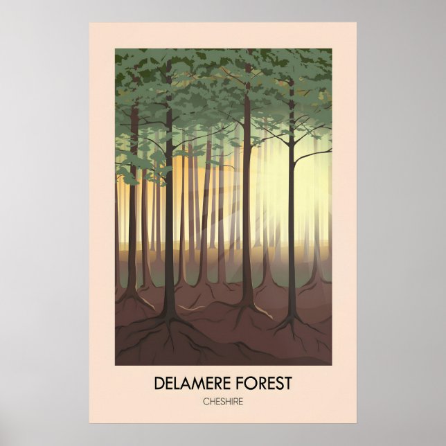 Affiche touristique de la forêt de Delamere (Devant)
