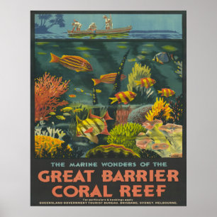 Affiche touristique de la Grande Barrière de corai