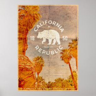 Affiche touristique de la République de Californi