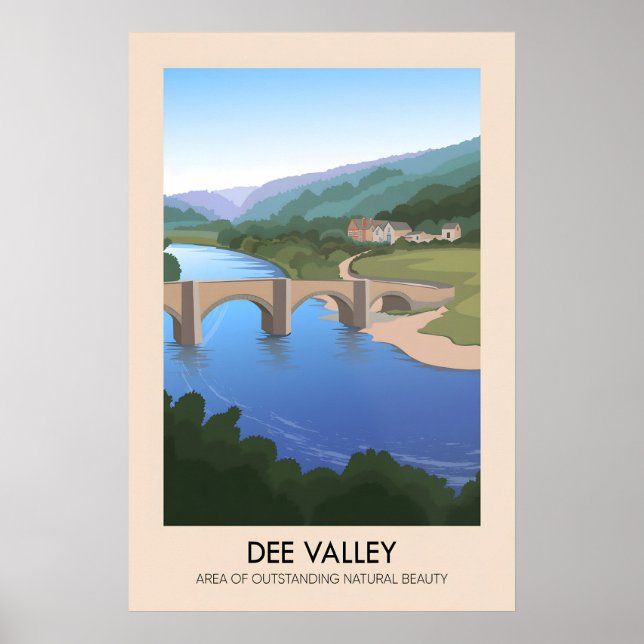 Affiche touristique de l'AONB de la vallée de Dee (Devant)