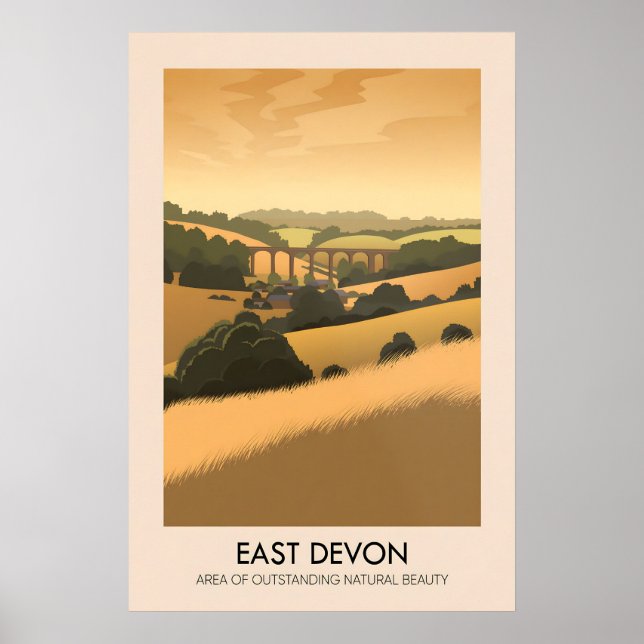 Affiche touristique de l'AONB de l'Est du Devon (Devant)