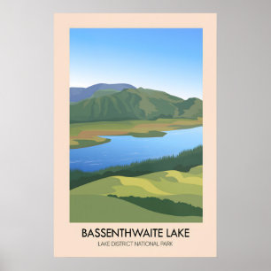Affiche touristique du lac de Bassenthwaite Distri