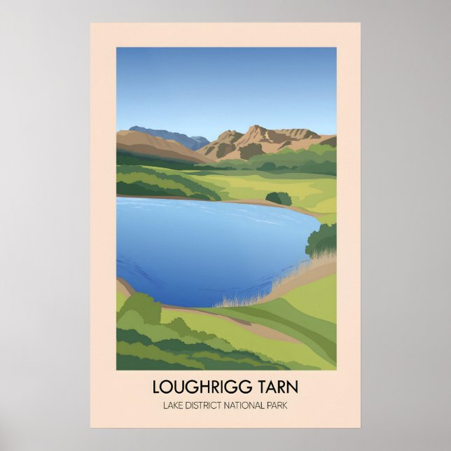 Affiche touristique du Loughrigg Tarn dans le Lake (Devant)