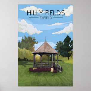 Affiche touristique du parc Hilly Fields Enfield