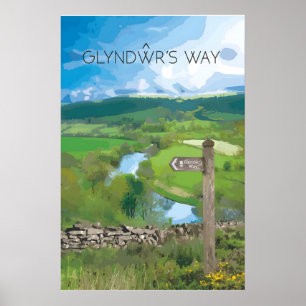 Affiche touristique du sentier national Glyndŵr's