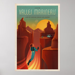 Affiche touristique Mars pour Valles Marineris