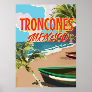 Affiche touristique sur la plage de Troncones au M