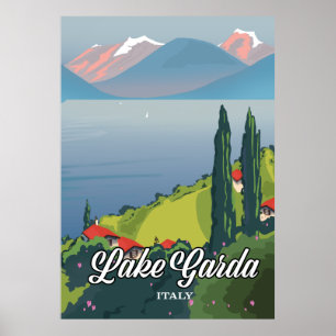 Affiche touristique sur le lac de Garde en Italie