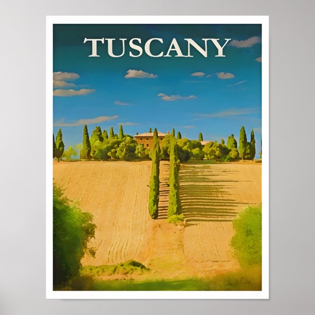 Affiche touristique Toscane-Italie (Devant)