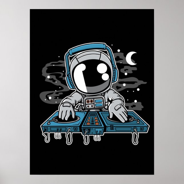 Affiche Tourne-disque DJ Astronaut (Devant)