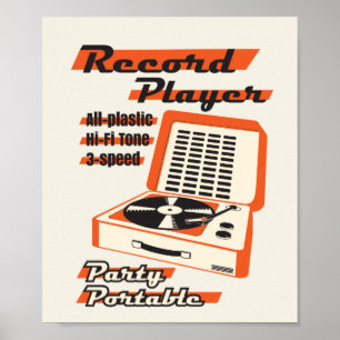 Affiche tourne-disque vintage