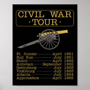 Affiche Tournée de la guerre civile - reconstitution de la