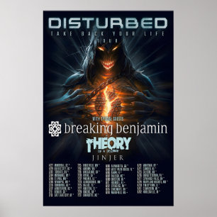 Affiche Tournée Disturbed Reprend Ta Vie REPRODUCTION