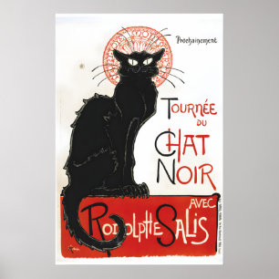 Affiche Tournée du Chat Noir 1896 Style Vintage Art du Cha