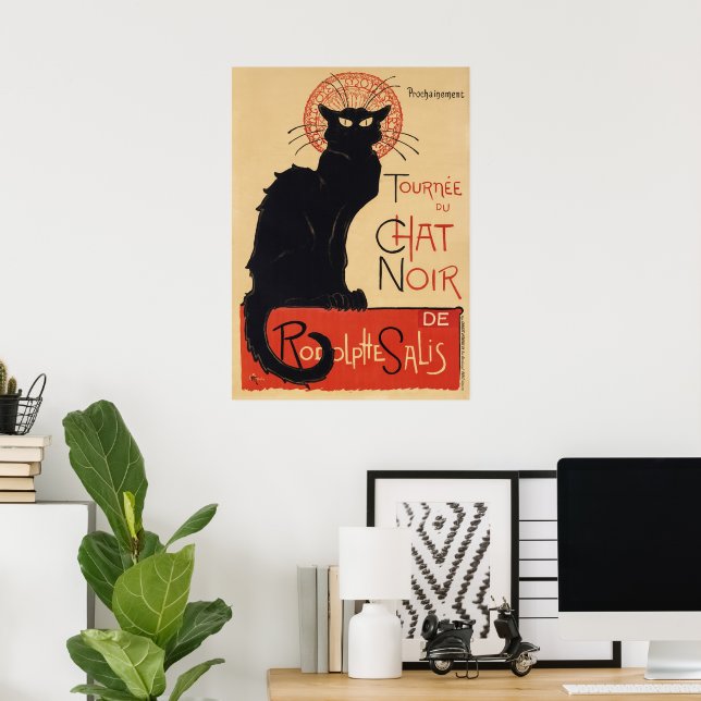 Affiche Tournee du Conversation Noir Vintage Chat noir Art (Bureau à domicile)